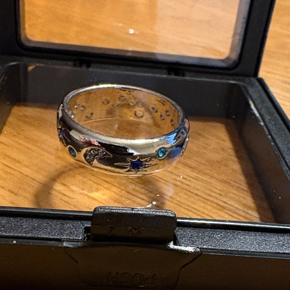 Sun Moon Blue star Fashion Ring - Picture 2 of 2